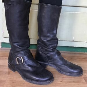 Black Leather Frye Boots